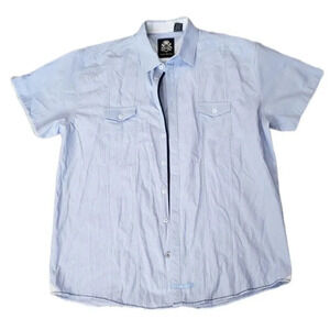 English Laundry Striped Short Sleeve Button Down XL